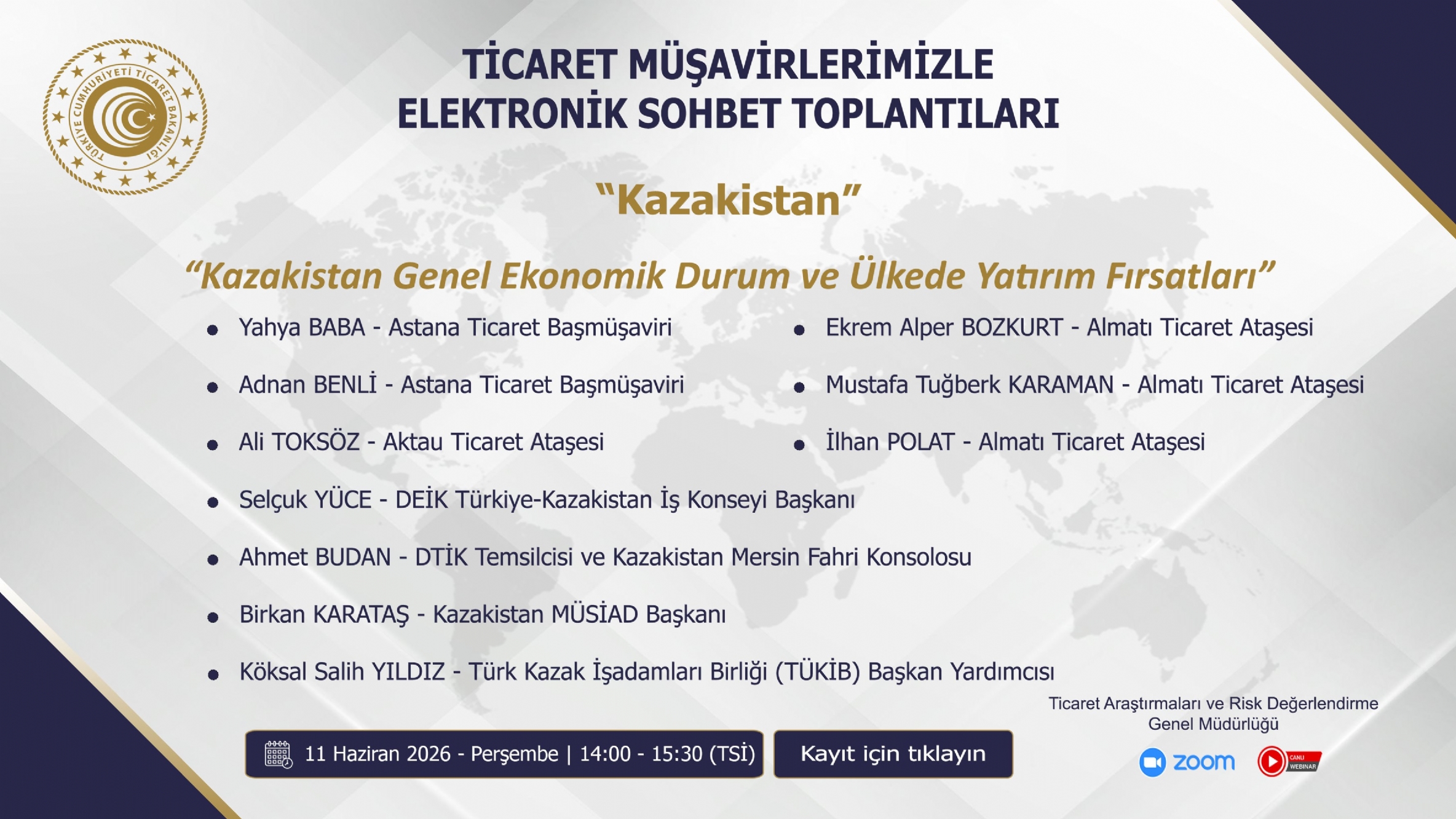 Kazakistan Genel Ekonomik Durum ve Ülkede Yatırım Fırsatları Toplantısı Gerçekleşti