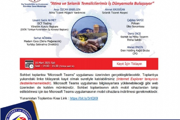 Ticaret Mavirleri ile Elektronik Sohbetler- Yunanistan Toplants Gerekleti