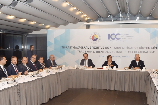 "Ticaret Savaşları, Brexit ve Çok Taraflı Ticaret Sisteminin Geleceği" toplantısı Rifat Hisarcıklıoğlunun ev sahipliğinde Ticaret Bakanı Ruhsar Pekcan ve ICC Genel Sekreteri John Denton´ın da katılımıyla Gerçekleşti