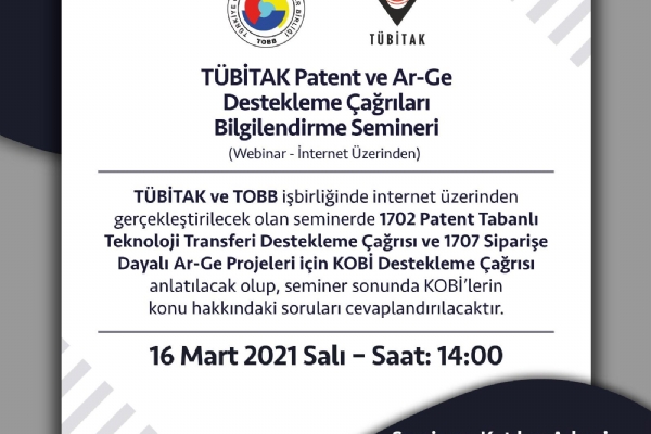 Tübitak Patent ve Ar-Ge Destekleme Çağrıları Bilgilendirme Semineri Gerçekleşti