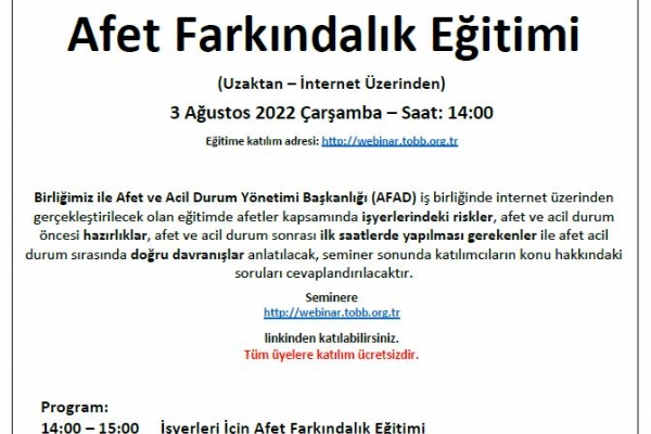 yerleri in Afet Farkndalk Eitimi Gerekleti