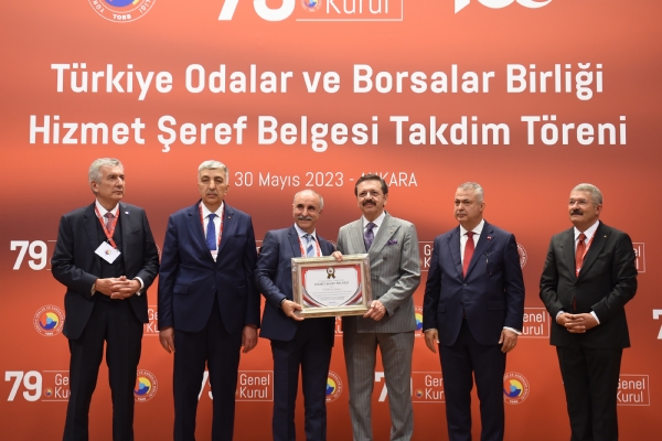 TOBB Hizmet eref Belgesi Takdim Treni Gerekleti