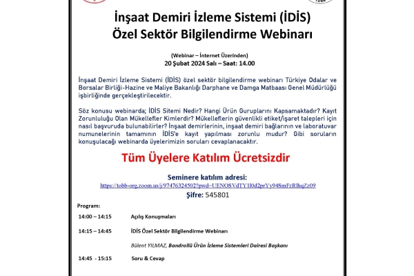 naat Demiri zleme Sistemi (DS) zel Sektr Bilgilendirme Webinar Gerekleti