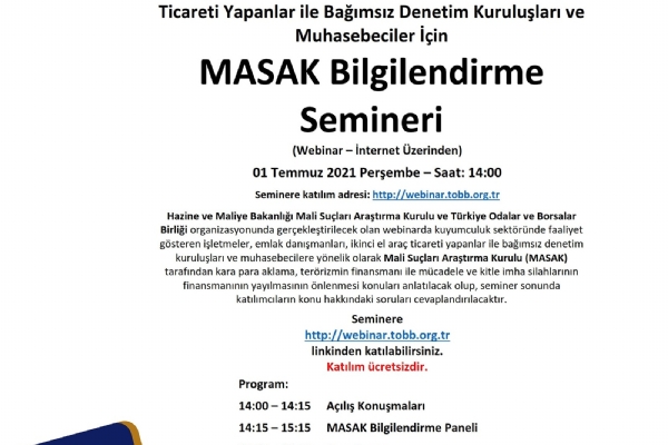 MASAK Bilgilendirme Semineri Gerçekleşti