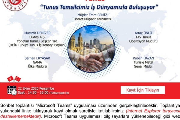 Ticaret Müşavirlerimizle Elektronik Sohbetler- Mısır ve Tunus Toplantısı Gerçekleşti