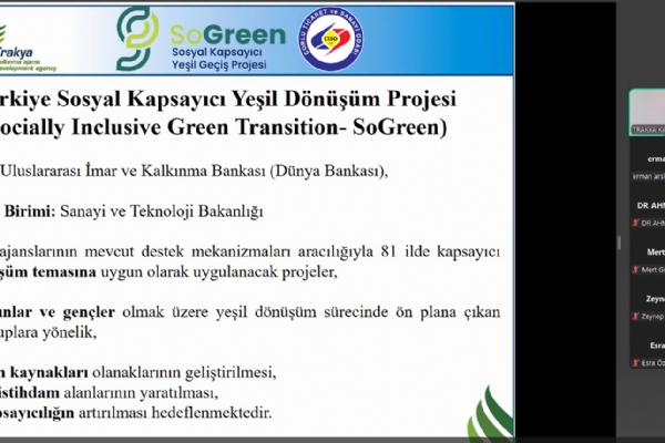 retimde Yeil ve Sosyal Kapsayc Kalknma Program Tantm Toplants Odamz birlii le Gerekletirildi