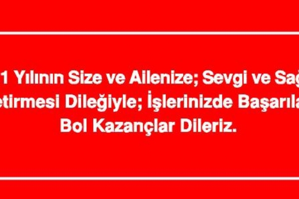 Çorlu TSO Başkanı Özlem Yemişçi´nin Yeni Yıl Kutlama Mesajı