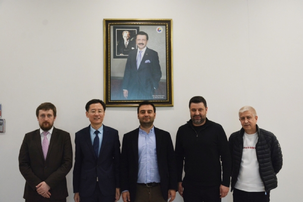 Vitaly Samsonov ve Wang Peng Odamız Yönetim Kurulu Başkanı İzzet Volkana Ziyarette Bulundular