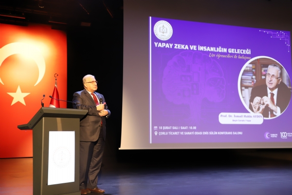 orlu Ticaret ve Sanayi Odas ile orlu le Milli Eitim Mdrl birliiyle Lise rencilerine Ynelik Dzenlenen "Yapay Zeka ve nsanln Gelecei" Konulu Sylei Byk lgi Grd
