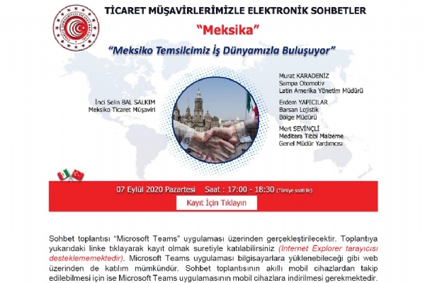 Ticaret Müşavirlerimizle Elektronik Sohbetler-Meksika Toplantısı Webinar ile Gerçekleşti