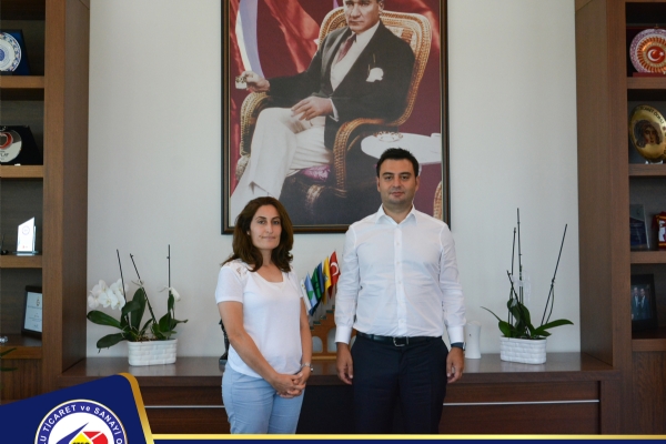 Kan Bağışçısı Kazanım ve Eğitim Uzmanı Fatma Özdemir Aslan Odamız Yönetim Kurulu Başkanı İzzet Volkan´a Ziyarette Bulundu