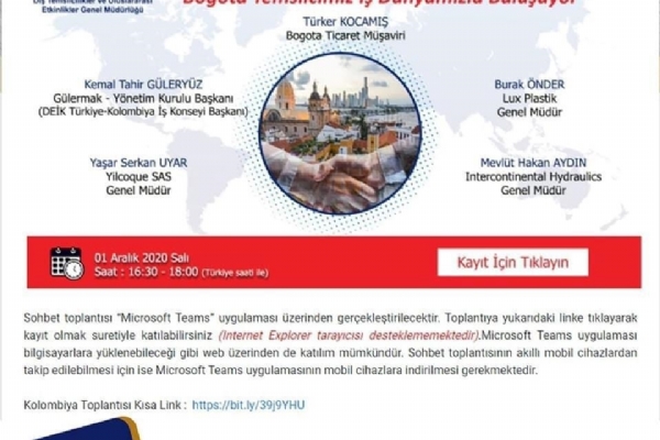 Ticaret Müşavirlerimizle Elektronik Sohbetler- Kolombiya Toplantısı Gerçekleşti