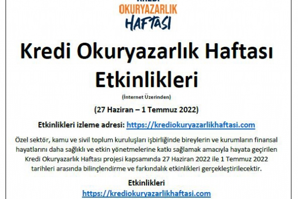 Kredi Okuryazarlk Haftas Etkinlikleri Gerekleti