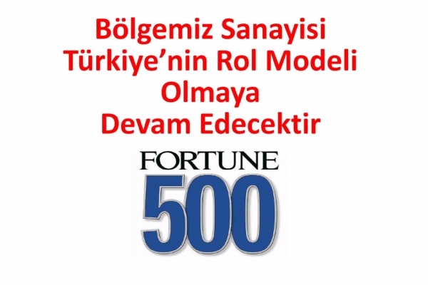 Bölgemiz Sanayisi Türkiye’nin Rol Modeli Olmaya Devam Edecektir