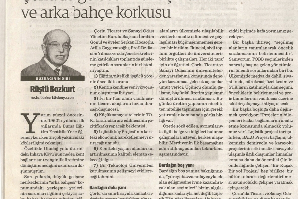 orlunun Gelecei ile lgili Gerekleen Yuvarlak Masa Toplantsnn Makaleleri Dnya Gazetesinde Yer Ald