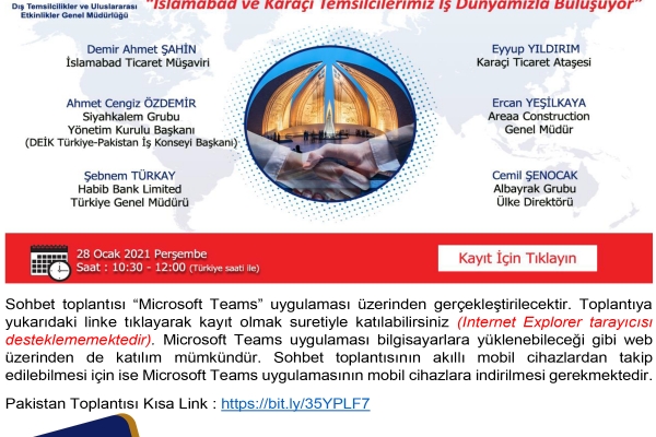 Ticaret Müşavirleri ile Elektronik Sohbetler - Pakistan Toplantısı Gerçekleşti