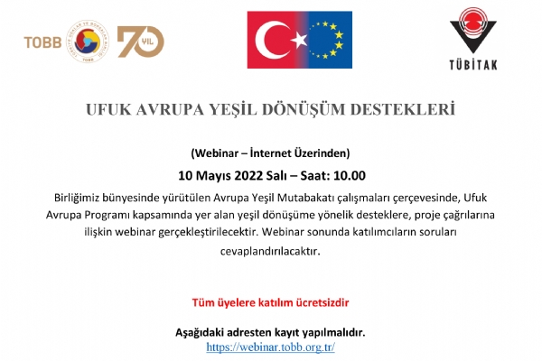 Ufuk Avrupa Yeşil Dönüşüm Destekleri Webinarı Gerçekleşti