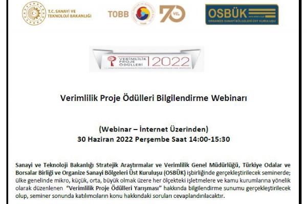Verimlilik Proje dlleri Bilgilendirme Webinar Gerekleti