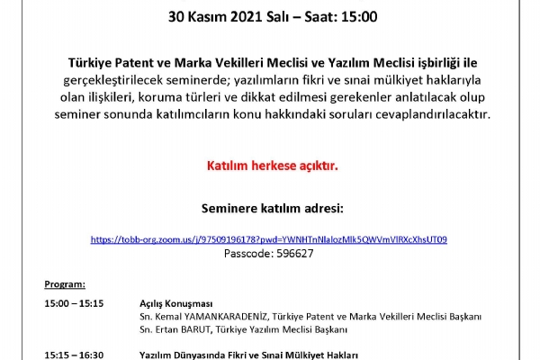 Yazılım Dünyasında Fikri ve Sınai Mülkiyet Hakları Semineri Gerçekleşti