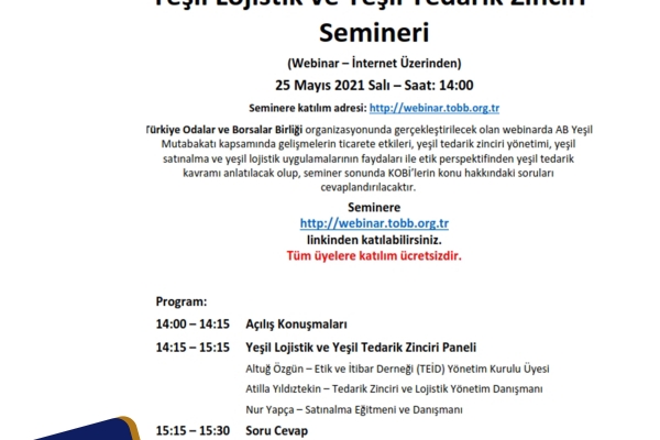 Yeil Lojistik ve Yeil Tedarik Zinciri Semineri Gerekleti